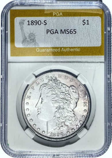 1890-S Morgan Dollar PGA MS65