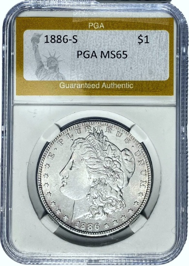 1886-S Morgan Dollar PGA MS65