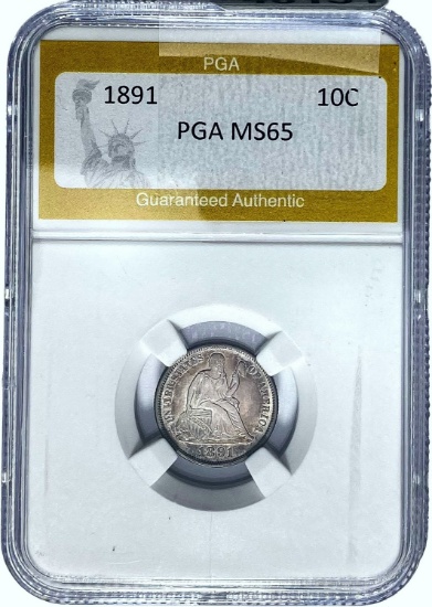 1891 10C PGA MS65