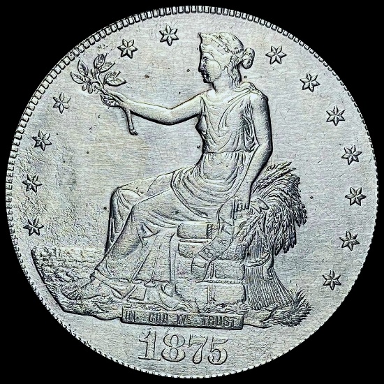 1875-S Silver Trade Dollar CHOICE AU