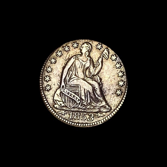 1853 Seated Liberty Silver [Arrows] Half Dime NEARLY UNCIRCULATED