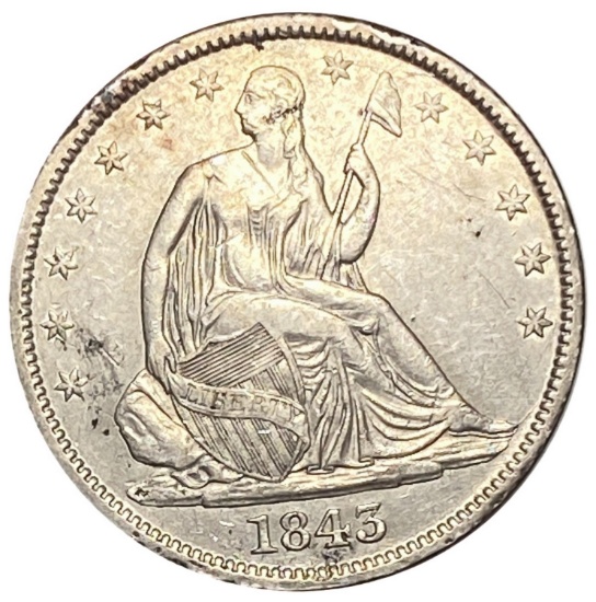 1843 Seated Liberty Half Dollar XF