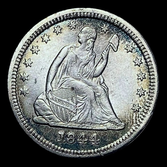 1844-O Silver Seated Liberty Quarter CHOICE AU