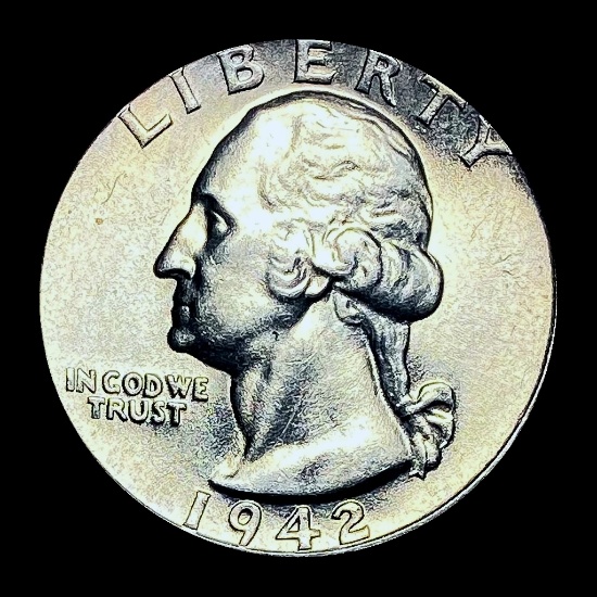 1942-S Silver Washington Quarter GEM BU