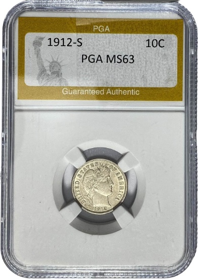1912-S Barber Dime PGA MS63