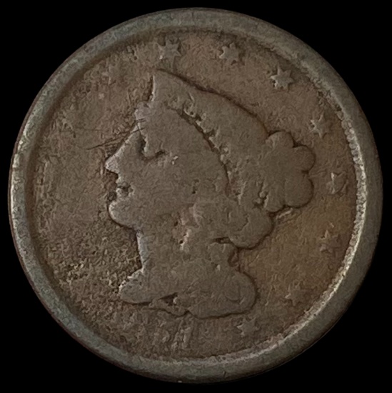 Braided Hair Half Cent (1840-1857) NICELY CIRCULATED