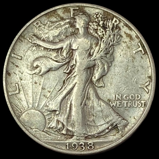 1938-D Silver Walking Liberty Half Dollar LIGHTLY CIRCULATED
