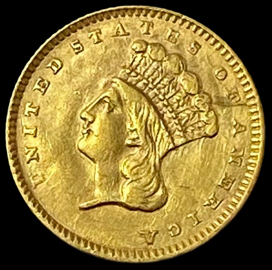 1856 Gold $1 Indian Princess Type 2 CHOICE AU
