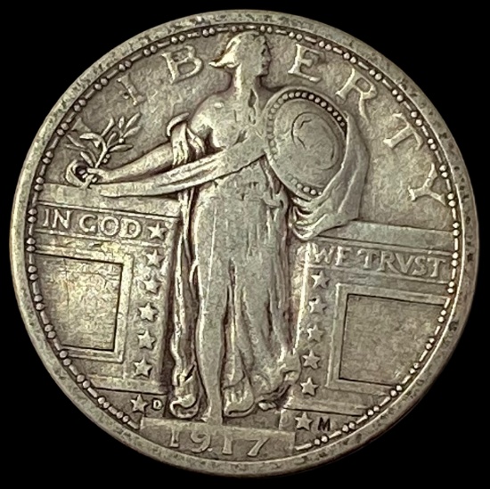 1917-D Type 1 Standing Liberty Quarter LIGHTLY CIRCULATED