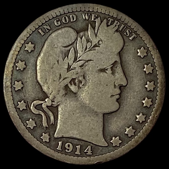 1914-S Barber Silver Quarter NICELY CIRCULATED