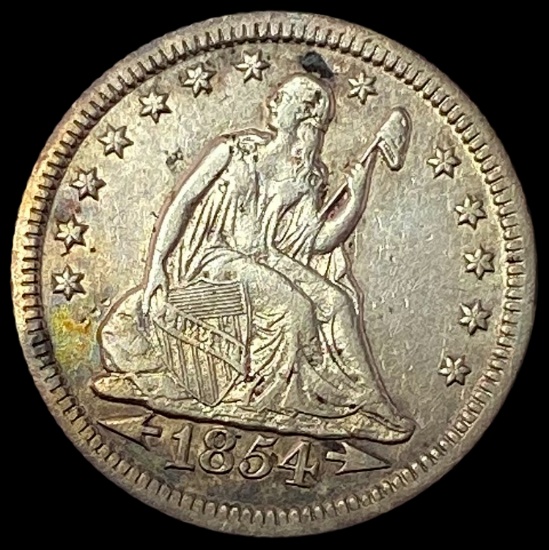 1854-O Silver Seated Liberty [Arrows] Quarter CLOSELY UNCIRCULATED