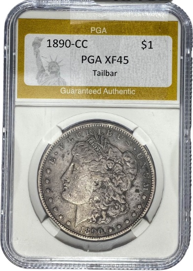 1890-CC Morgan Dollar PGA XF45