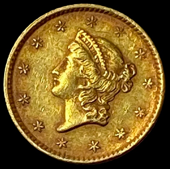 1853 Gold $1 Liberty Head Type 1 CLOSELY UNCIRCULATED