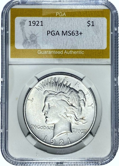 1921 Peace Dollar PGA MS63+