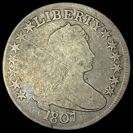 1807 Silver Half Dollar Draped Bust NICELY CIRCULATED
