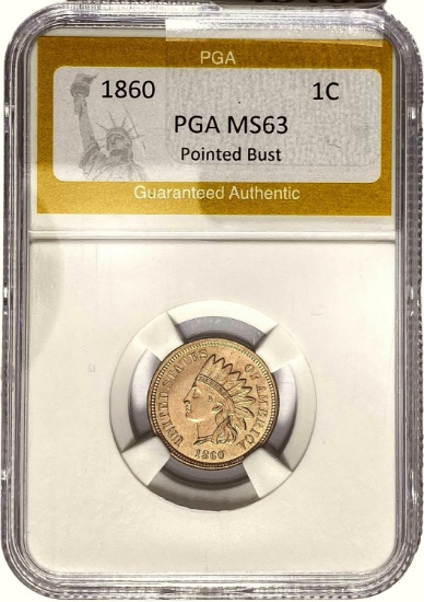 1860 1C Indian Head PGA MS63