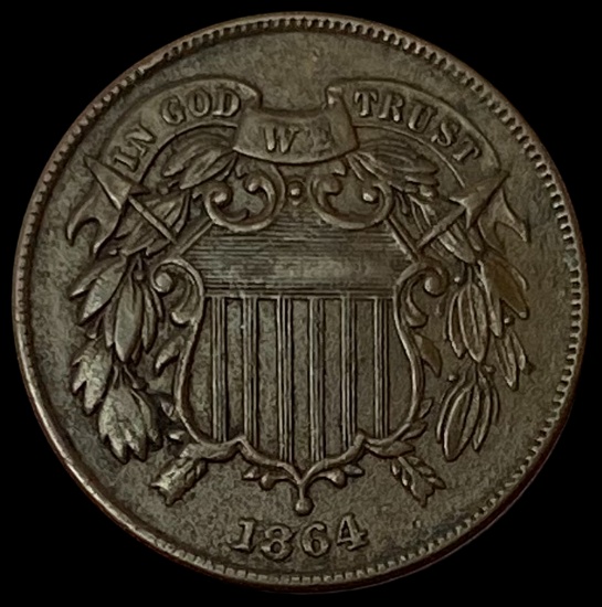 1864 Copper 2 Cents CLOSELY UNCIRCULATED