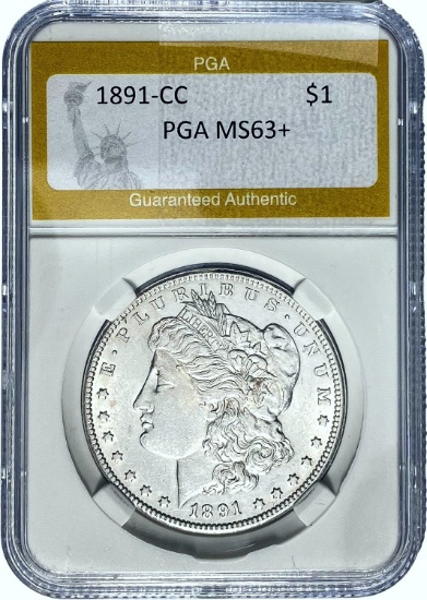 1891-CC Morgan Dollar PGA MS63+