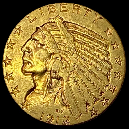1912 Indian Head $5 Gold Half Eagle NEARLY UNCIRCULATED