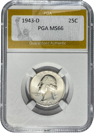 1943-D Washington Quarter PGA MS66