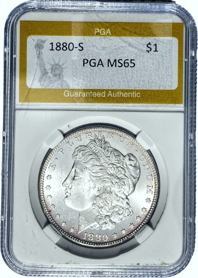 1880-S Morgan Dollar PGA MS65 SILVER