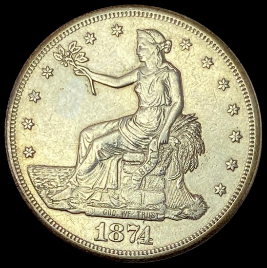 1874-S Silver Trade Dollar CLOSELY UNCIRCULATED