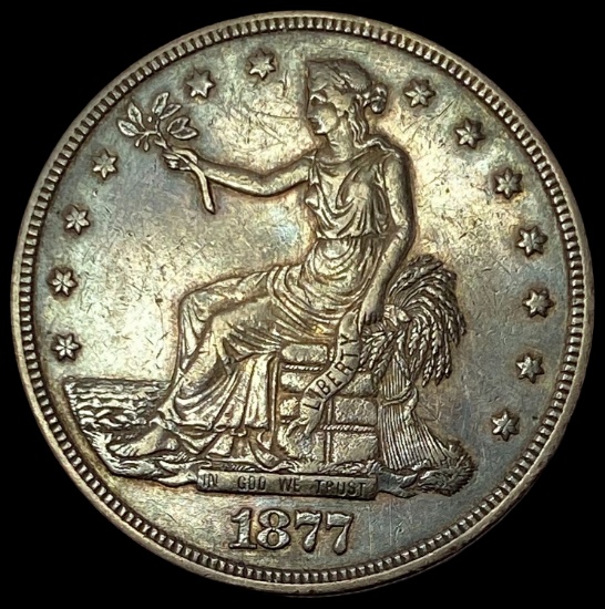 1877 Silver Trade Dollar NEARLY UNCIRCULATED