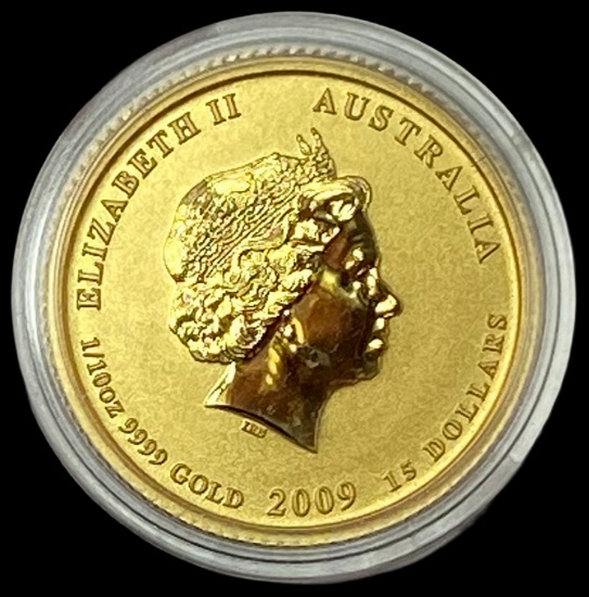 2009 Gold 1/10 oz Australia Year of the Ox $15 GEM PROOF