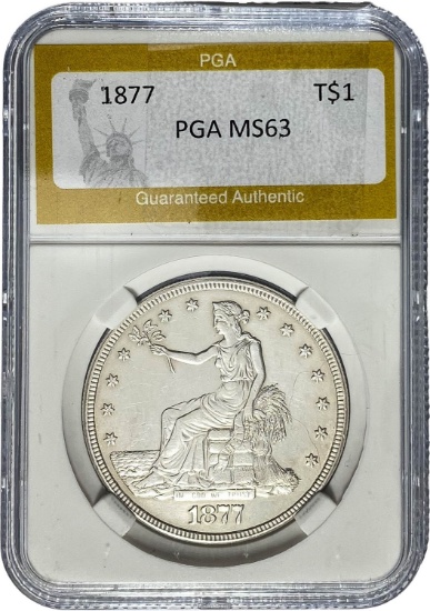 1877 Silver Trade Dollar PGA MS63