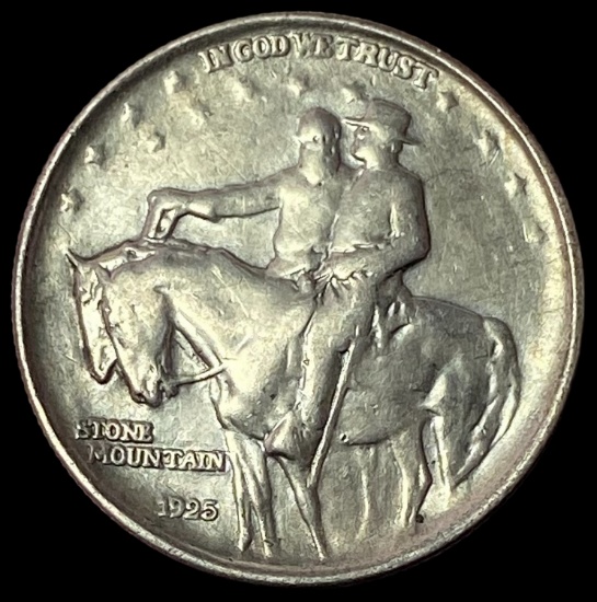 1925 Silver Stone Mountain Half Dollar LIGHTLY CIRCULATED