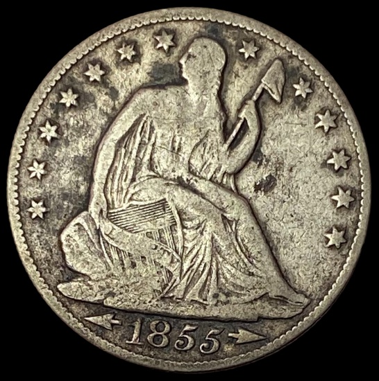 1855-O Silver Half Dollar (Arrows Seated Liberty) LIGHTLY CIRCULATED