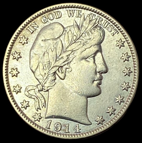 1914-S Silver Barber Half Dollar CLOSELY UNCIRCULATED