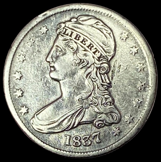 1837 Capped Bust Half Dollar NEARLY UNCIRCULATED