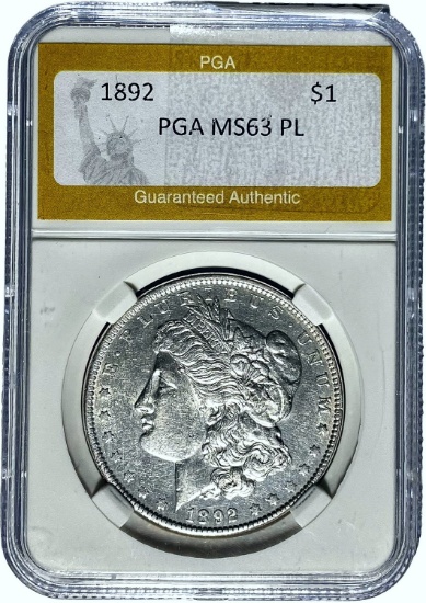 1892 Morgan Dollar PGA MS63 PL