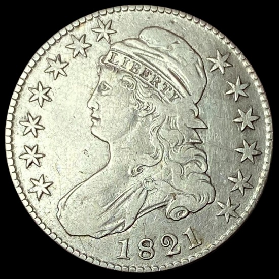 1821 Capped Bust Half Dollar LIGHTLY CIRCULATED
