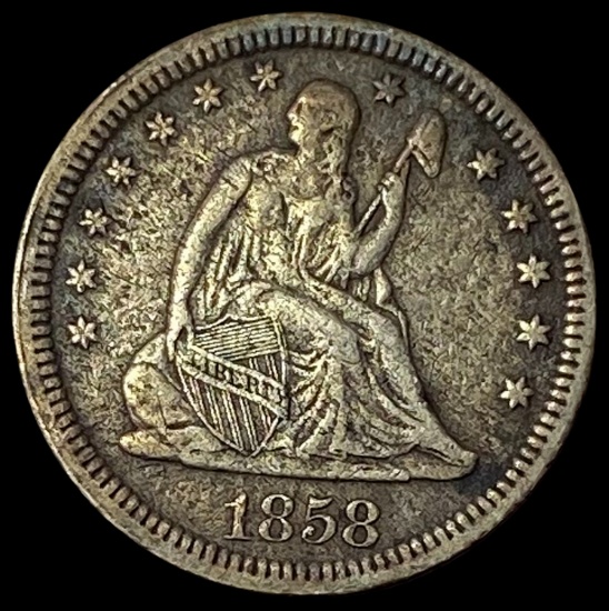 1858 Seated Liberty Quarter LIGHTLY CIRCULATED