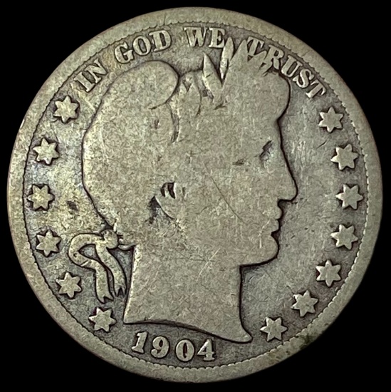 1904-S Silver Barber Half Dollar NICELY CIRCULATED