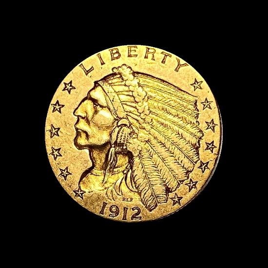 1912 Indian Head Gold $2.50 Quarter Eagle CLOSELY UNCIRCULATED