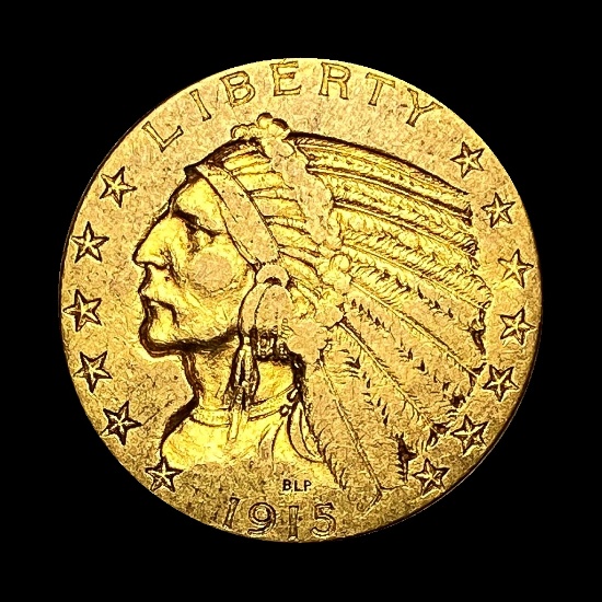1915 Indian Head Half Eagle $5 Gold LIGHTLY CIRCULATED