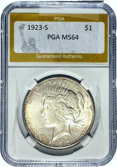 1923-S Peace Dollar PGA MS64
