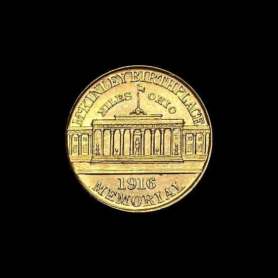1916 Gold McKinley Birthplace Memorial Dollar GEM BU
