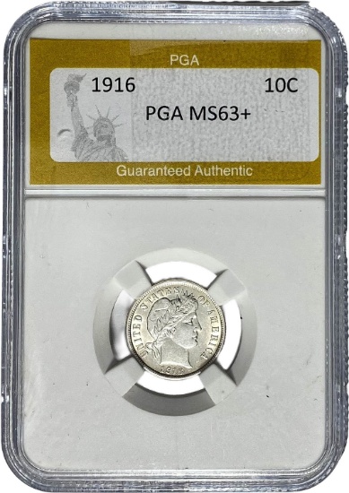 1916 Barber Dime PGA MS63+
