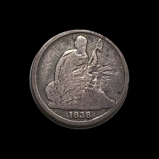 1838-O Silver Seated Liberty Dime NICELY CIRCULATED