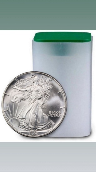 [20] 1995 American Silver Eagle Roll GEM BU
