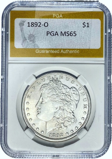 1892-O Morgan Dollar PGA MS65 SILVER