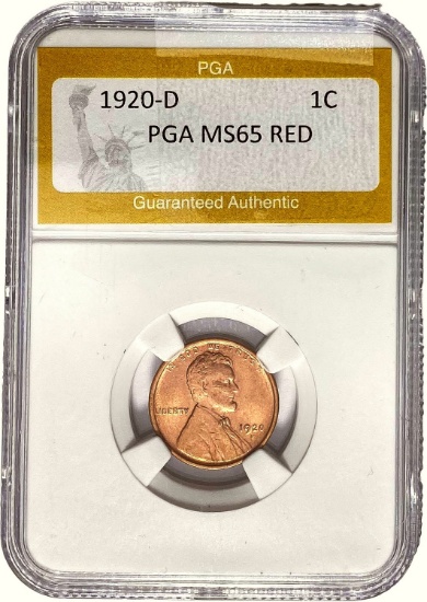 1920-D 1C PGA MS65 RED