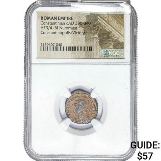 Roman Constantinian cAD 330-340 AE3/4 BI Nummus NGC