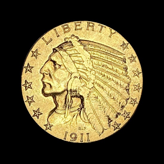 1911 Indian Head Gold $5 Quarter Eagle CLOSELY UNCIRCULATED