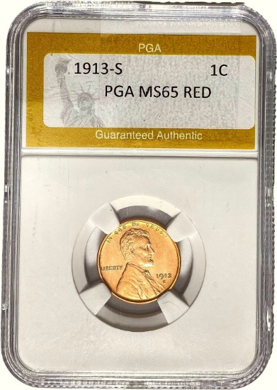1913-S 1C PGA MS65 RED