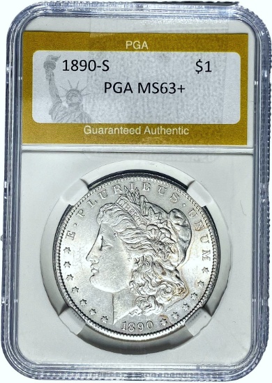 1890-S Morgan Dollar PGA MS63+